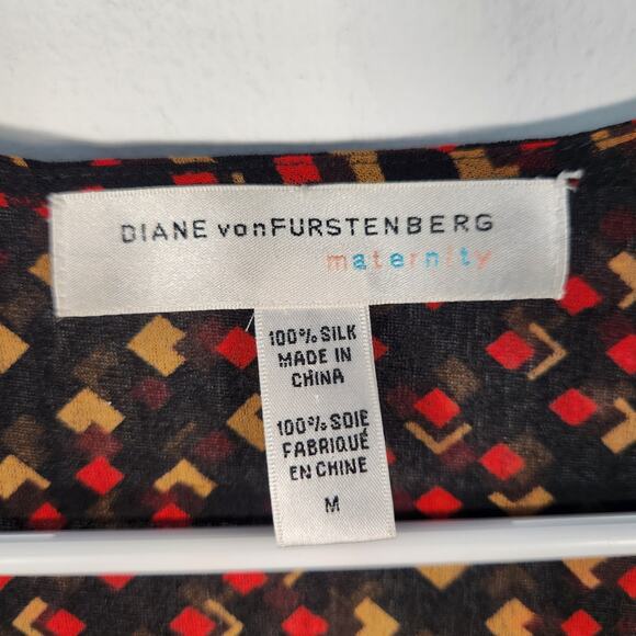 Diane Von Furstenberg Maternity Silk‎ Top M Retro Designer - Picture 4 of 7